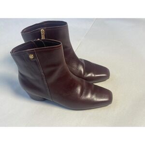 Naturalizer Raffee Boots Womens Size 6.5 Leather Low Heel Zip Ankle Shoes Bootie